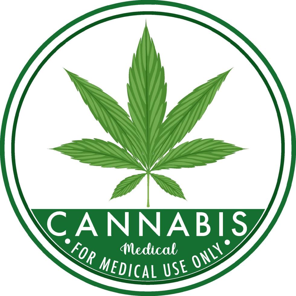 logo distintivo della cannabis medica vettore