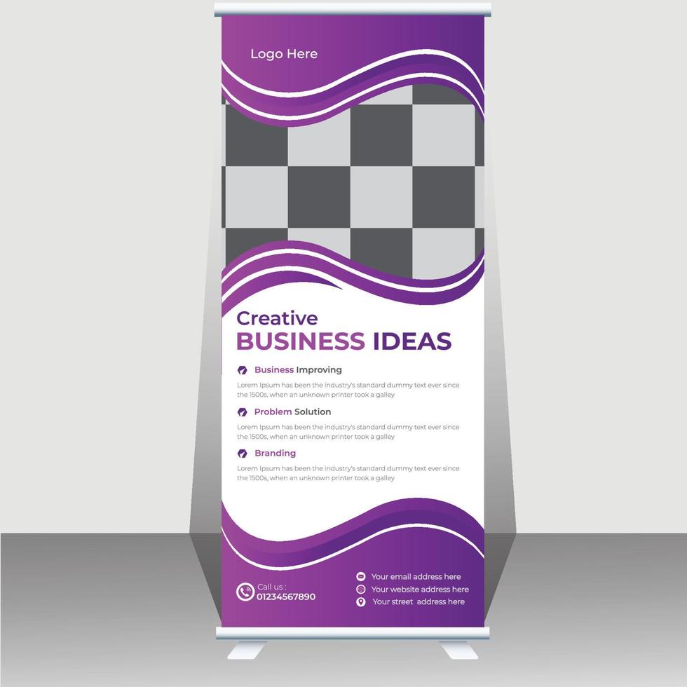 modello di progettazione banner roll up business aziendale vettore