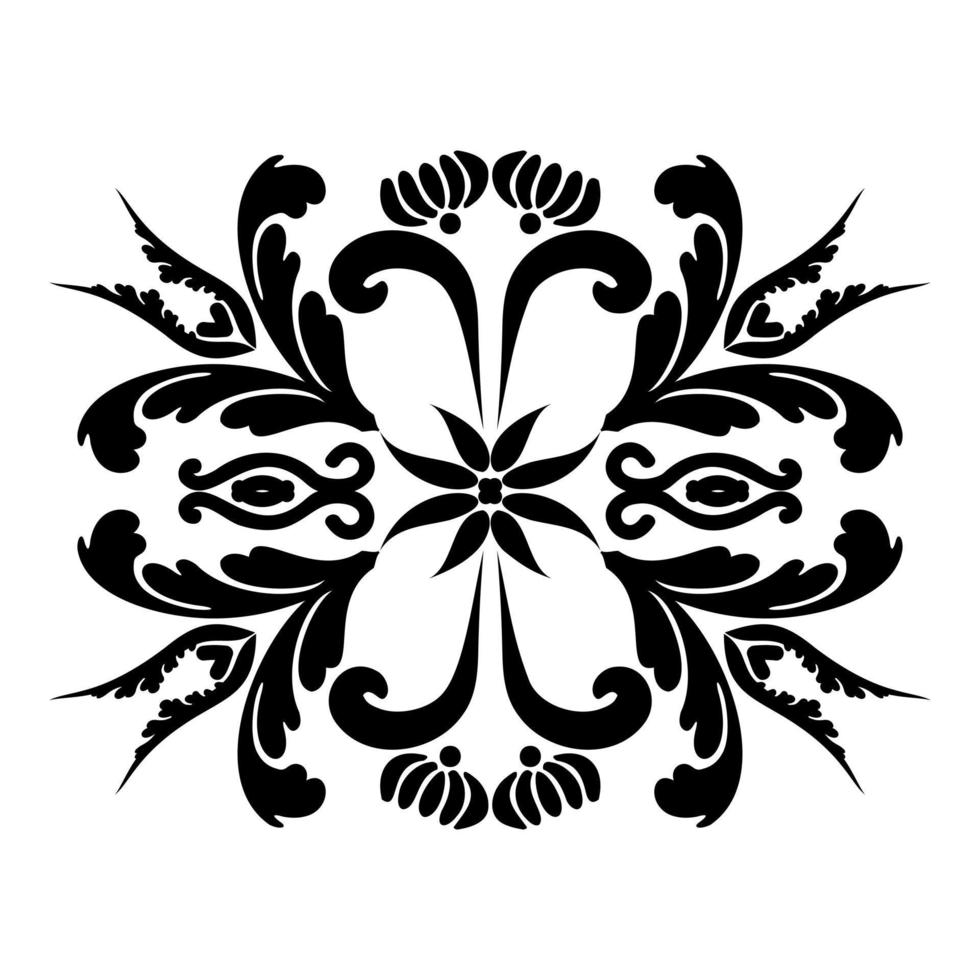 mehndi pattern.reusable stencil per pittura floreale. per la progettazione di pareti, menu, partecipazioni di nozze o etichette, per il taglio laser, intarsi. grafica digitale. bianco e nero. vettore