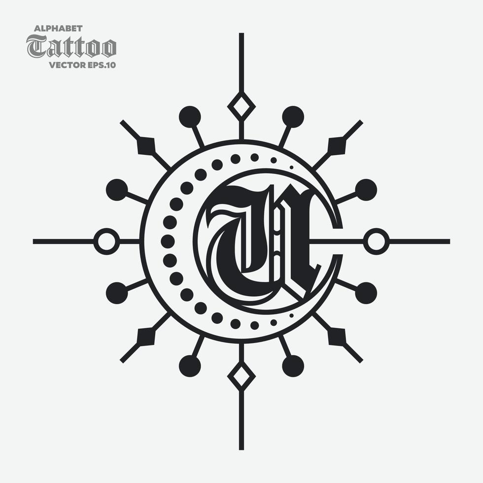 alfabeto u tatuaggio logo vettore