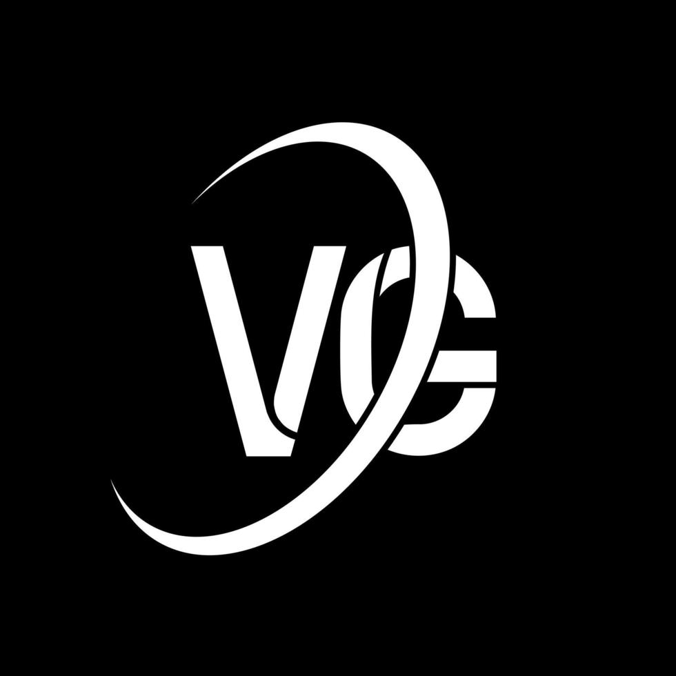 vg logo. v g design. bianca vg lettera. vg lettera logo design. iniziale lettera vg connesso cerchio maiuscolo monogramma logo. vettore