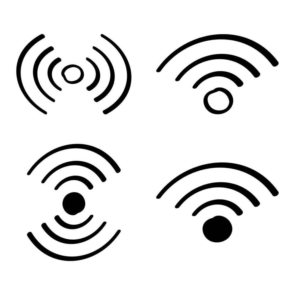 mano disegnato Wi-Fi punto di accesso icona nel scarabocchio stile vettore