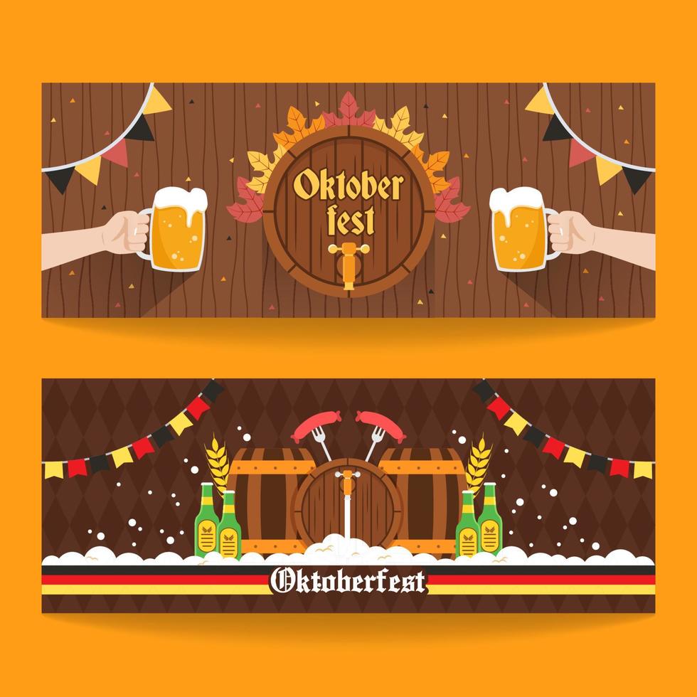 oktoberfest illustrazione orizzontale bandiera design vettore