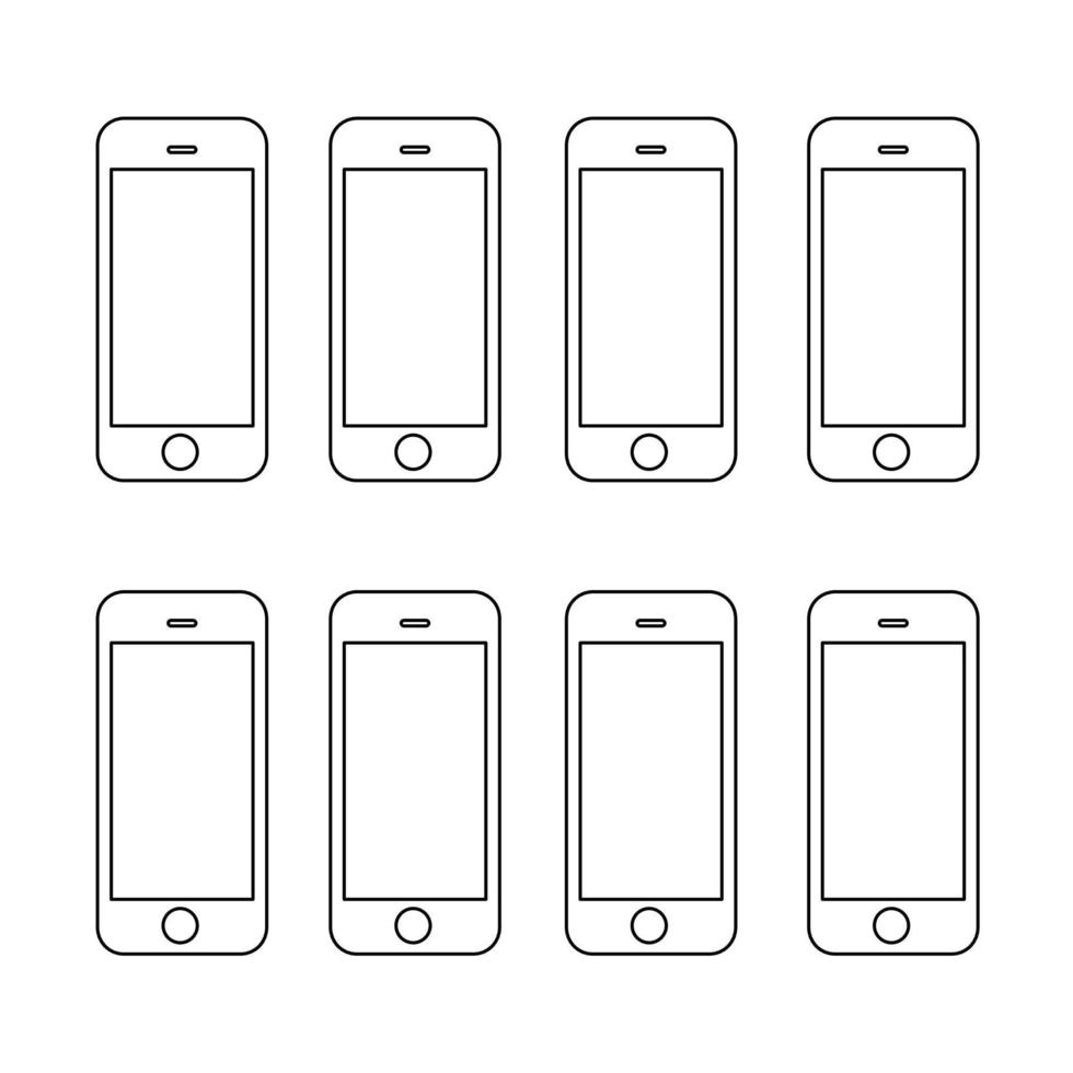 wireframe smartphone design ui UX vettore isolato