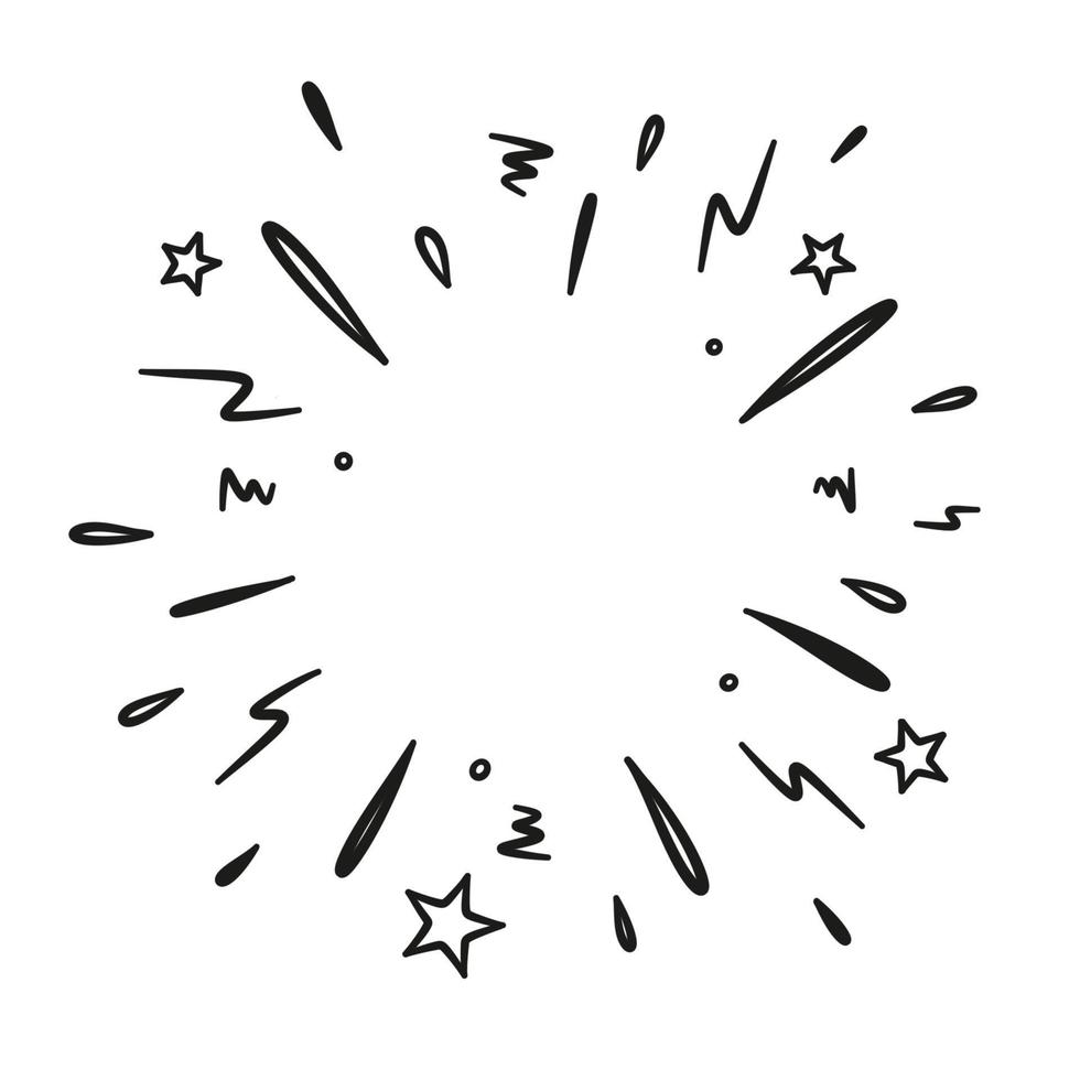 mano disegnato fuochi d'artificio esplosione illustrazione vettore