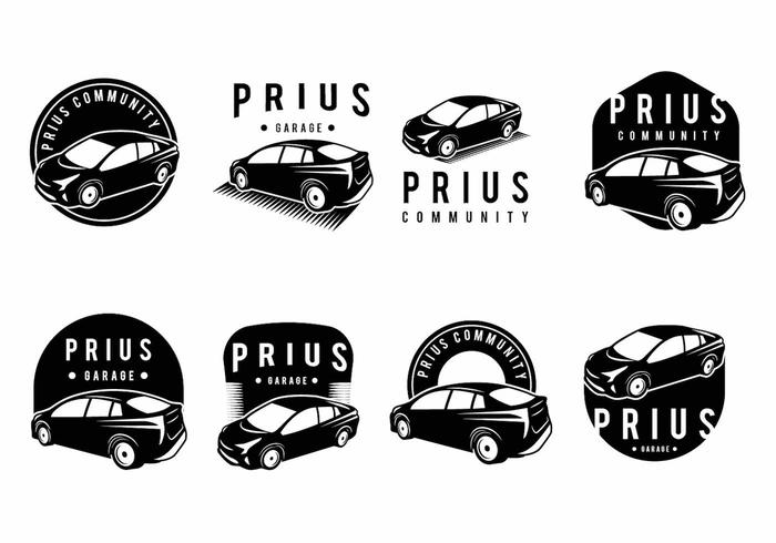 Set di badge Prius vettore