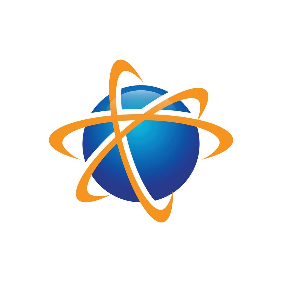 vettore pianeta logo. orbita vettore e satellitare logo.