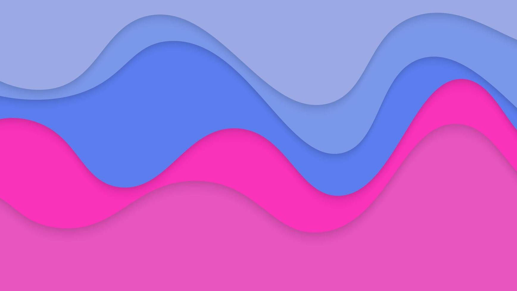colorato blu rosa astratto onda papercut stile sfondo design vettore