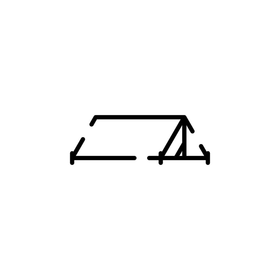 campo, tenda, campeggio, viaggio tratteggiata linea icona vettore illustrazione logo modello. adatto per molti scopi.