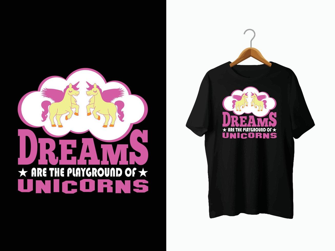 design t-shirt unicorno vettore