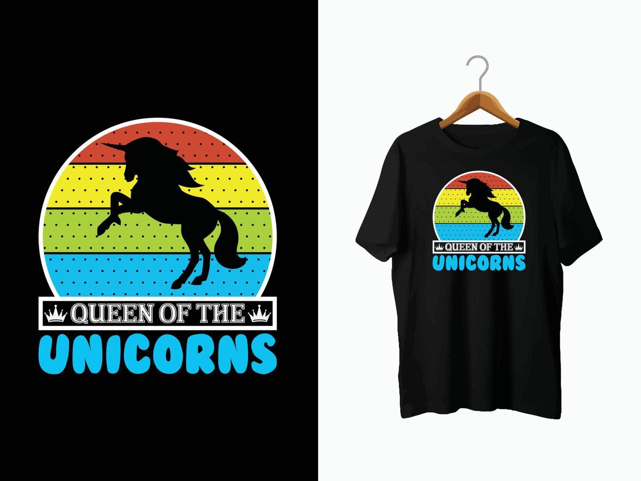 design t-shirt unicorno vettore