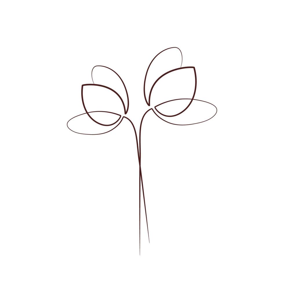 tulipano fiori uno linea arte disegno vettore