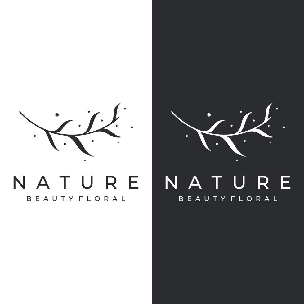 naturale botanico logo biologico modello vettore design con foglie, fiori, steli. con minimalista schema, elegante.adatto per bellezza, distintivo, matrimonio e attività commerciale.