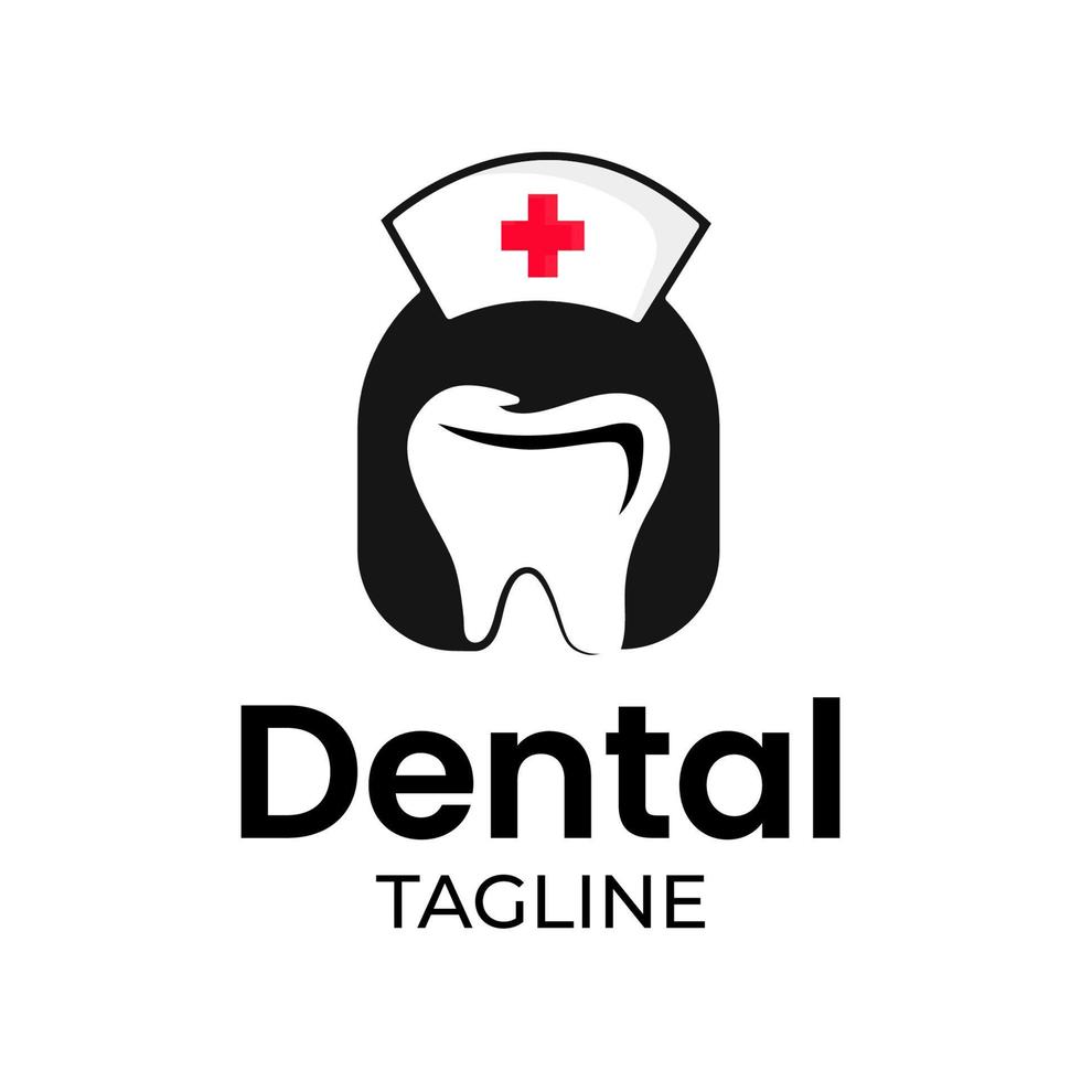 minimalista infermiera dentale logo vettore