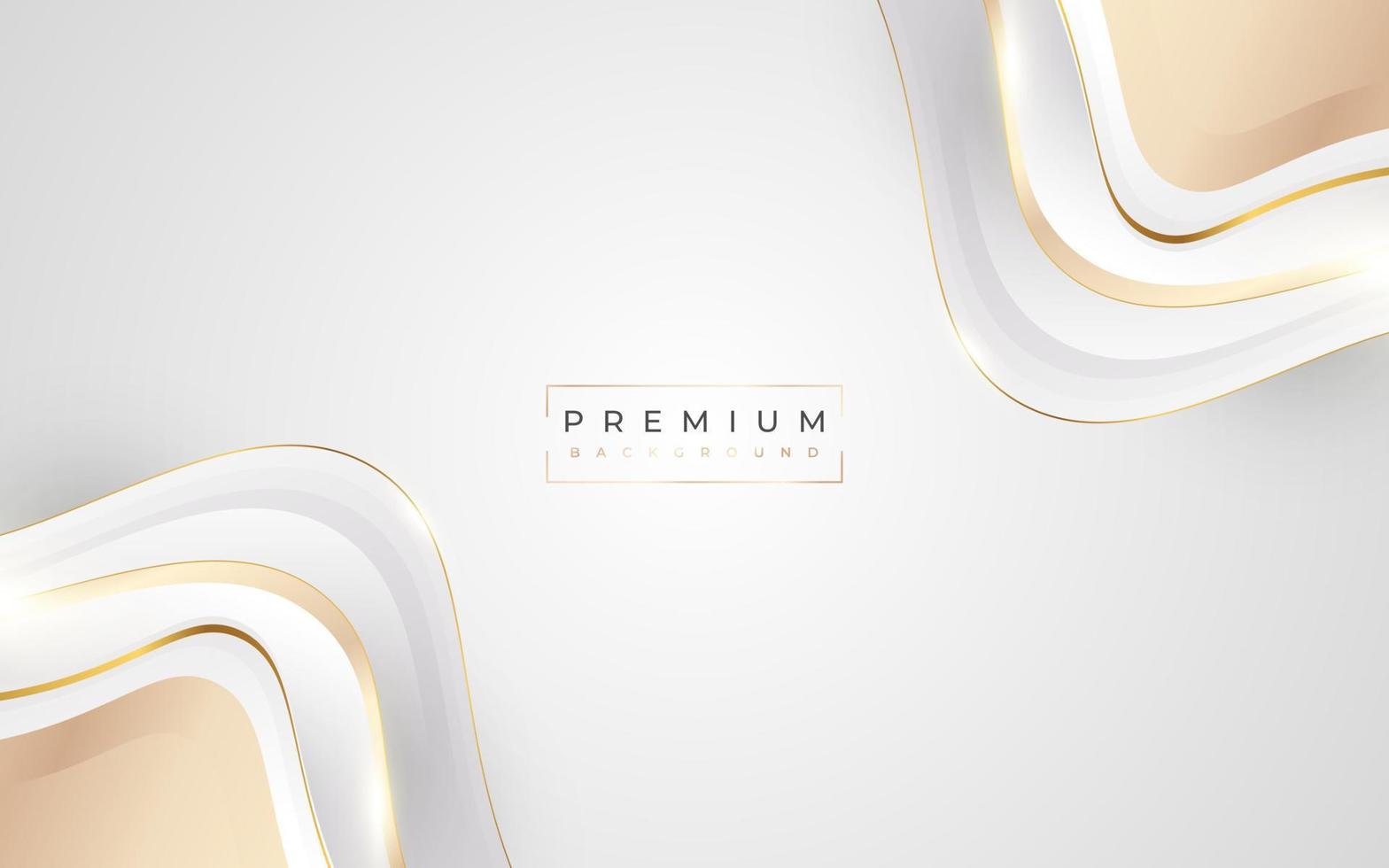 sfondo bianco e oro di lusso con linee dorate e stile taglio carta. sfondo grigio e oro premium per design di premi, nomine, cerimonie, inviti formali o certificati vettore