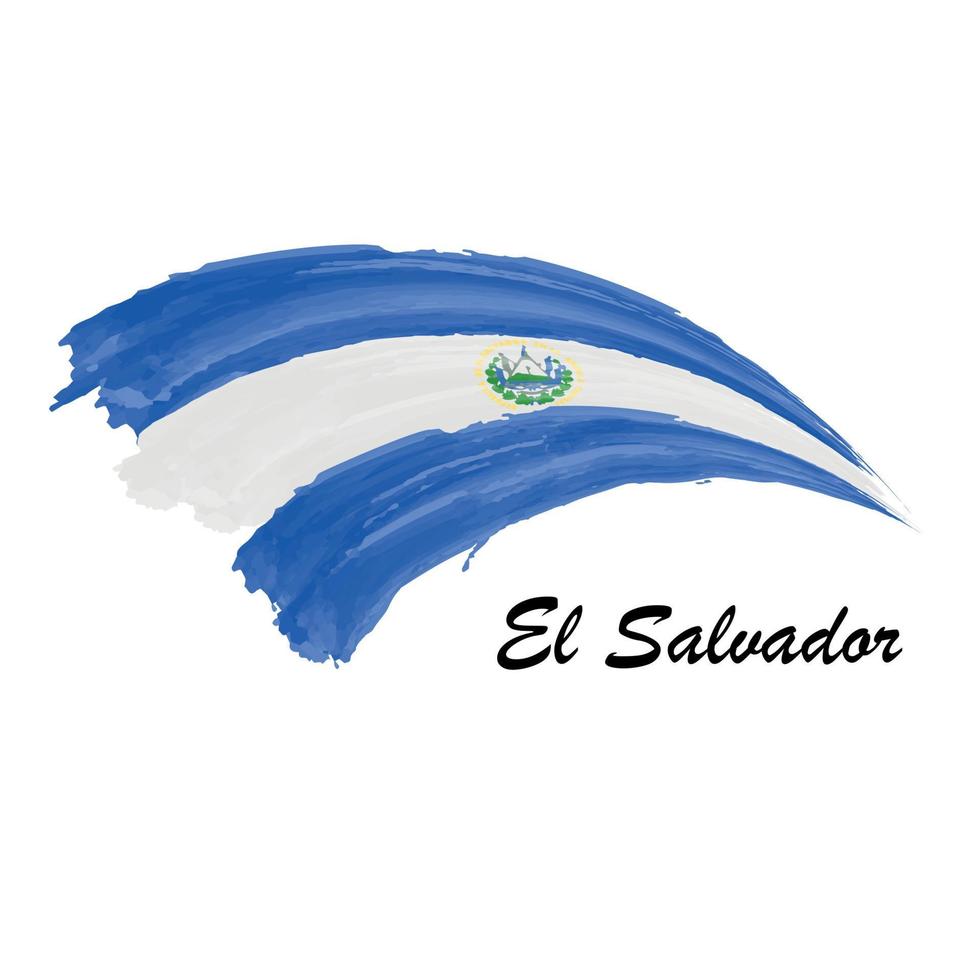 acquerello pittura bandiera di EL salvatore. spazzola ictus illustrati vettore