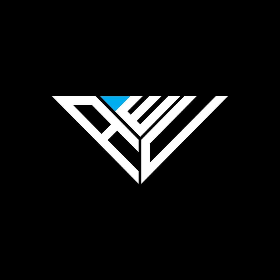 awu lettera logo creativo design con vettore grafico, awu semplice e moderno logo nel triangolo forma.