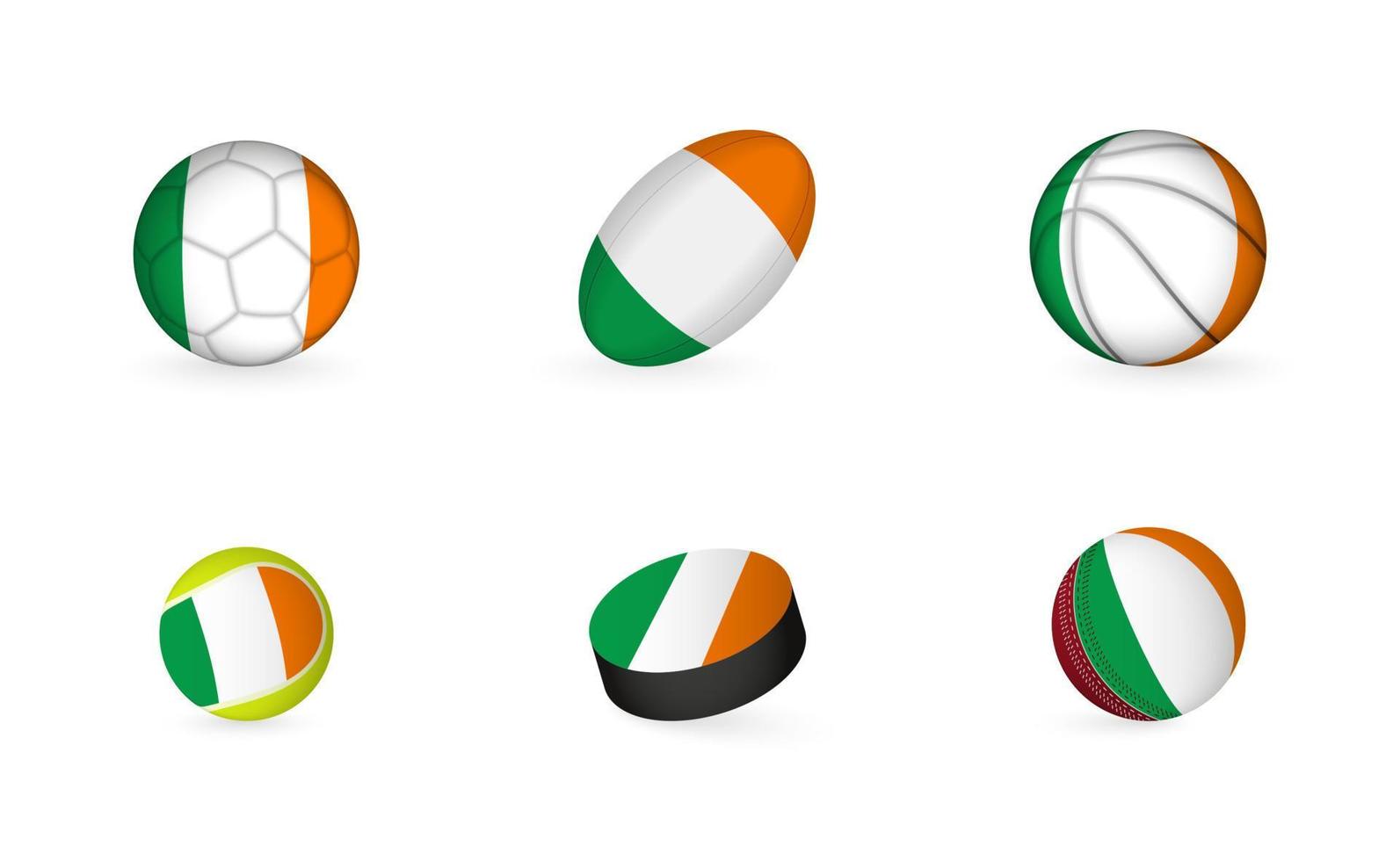 gli sport attrezzatura con bandiera di Irlanda. gli sport icona impostare. vettore