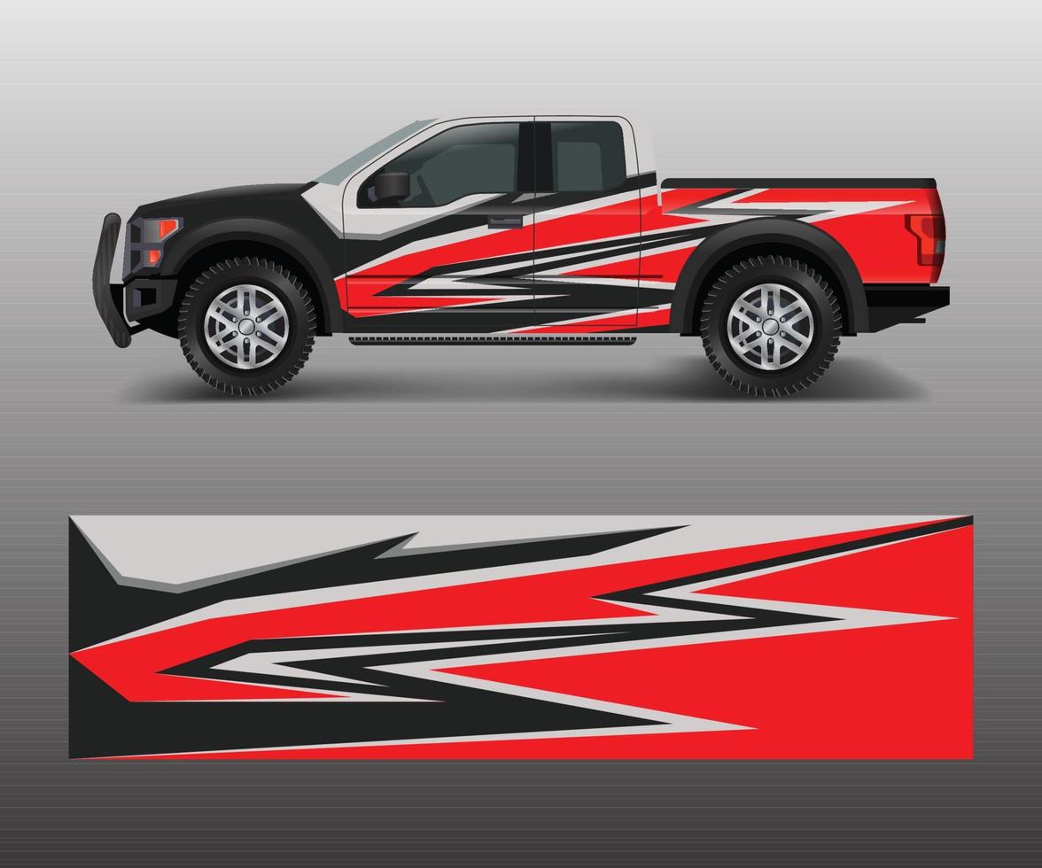 camion e auto grafico sfondo avvolgere e vinile etichetta design vettore