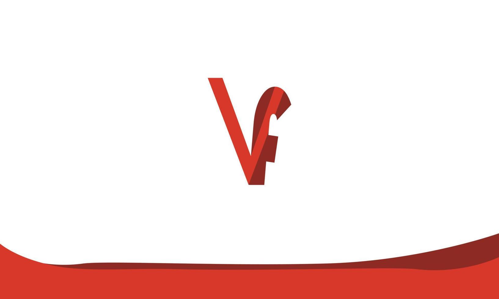 alfabeto lettere iniziali monogramma logo vf, fv, v e f vettore