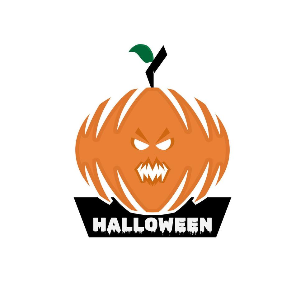 Halloween logo badge o etichette zucca fantasma vettore