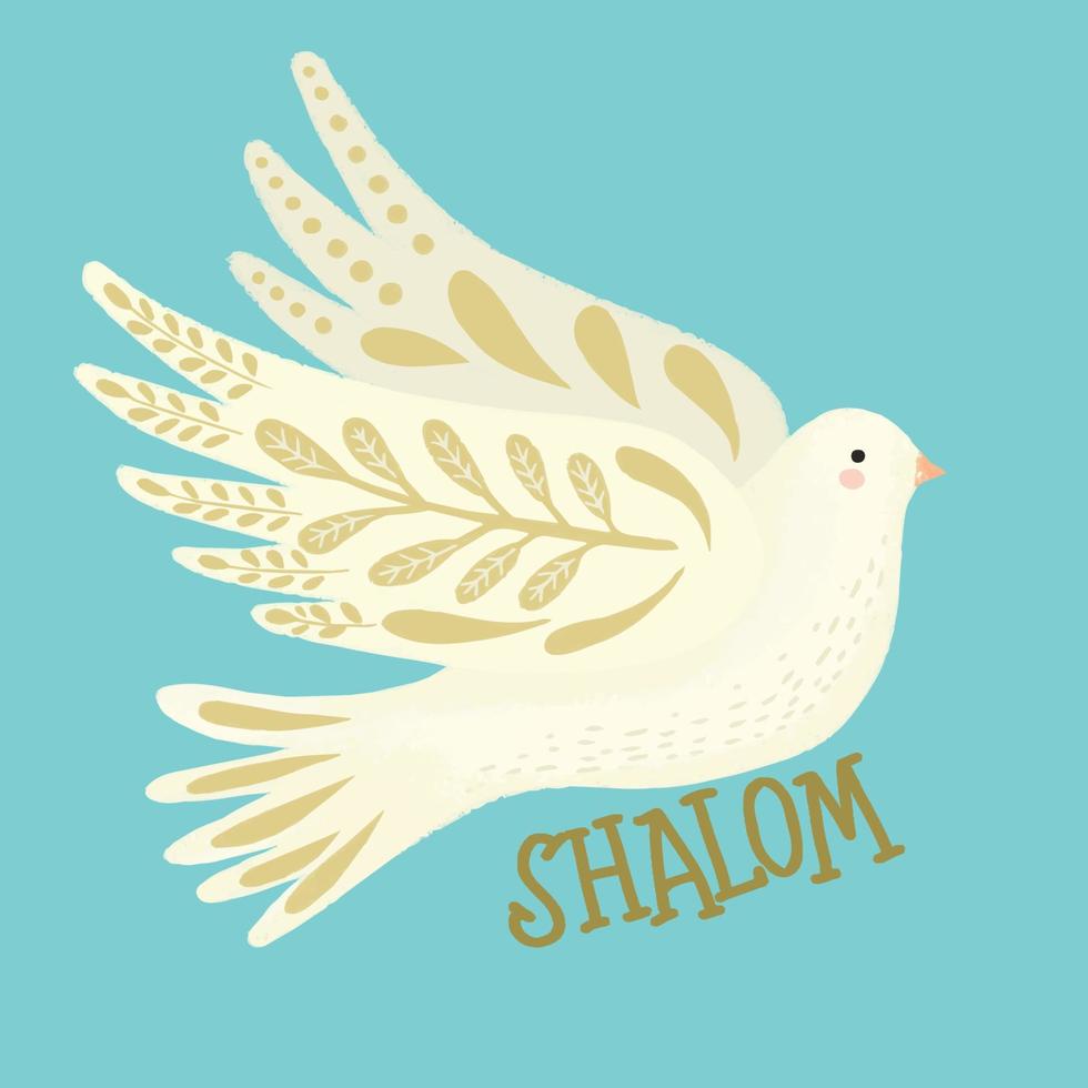 silhouette di colombe nel cielo. shalom Israele, pace Israele. hanukkah saluto carte. vettore