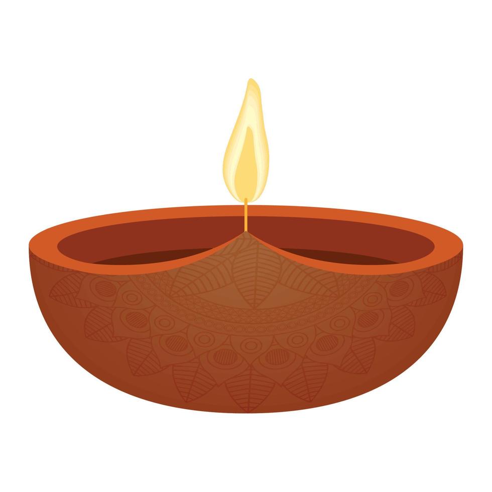 rosso Diwali candela vettore
