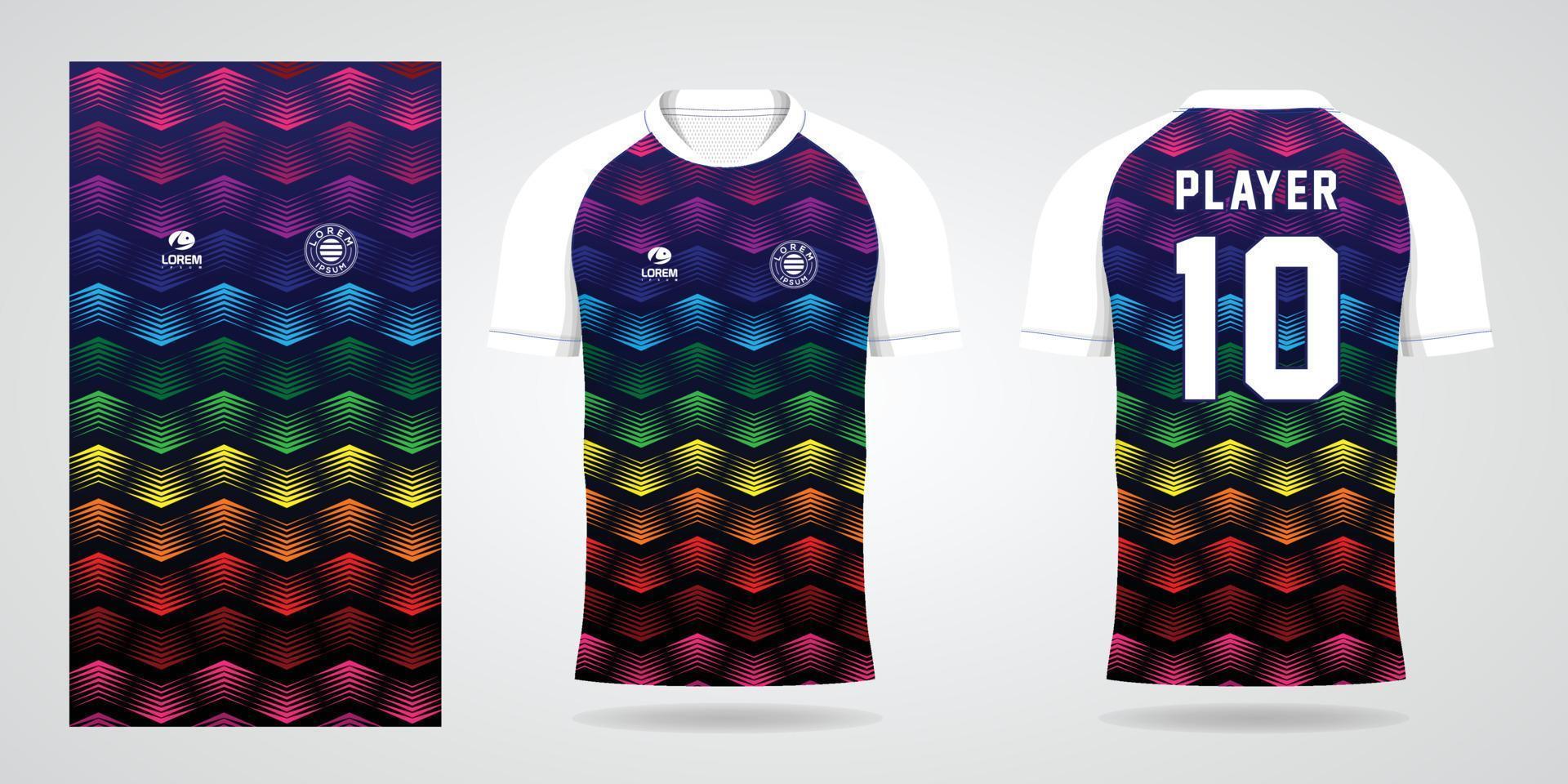 modello di design sportivo in jersey di calcio colorato vettore