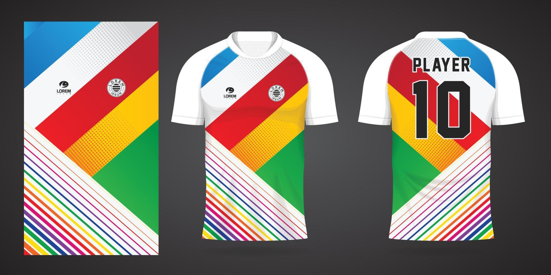 modello di design sportivo in jersey di calcio colorato vettore