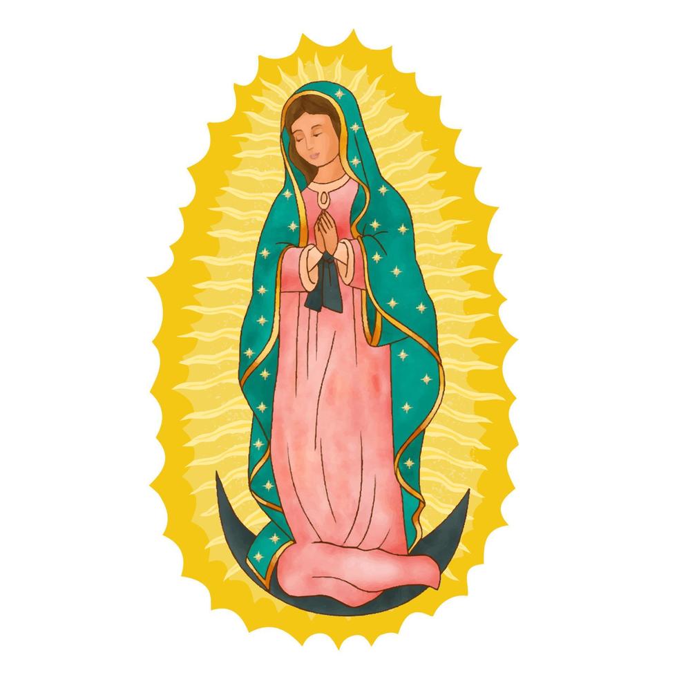 nostro signora di guadalupe messicano illustrazione cattolico vergine Maria vettore