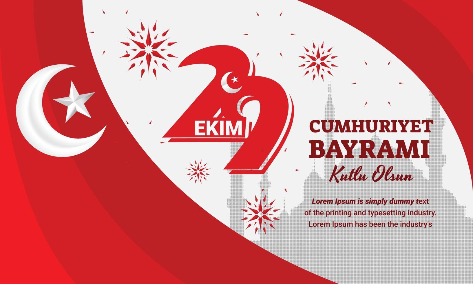 all'aperto bandiera per il speciale giorno di il repubblica di tacchino 29 ekim cumhuriyet Bayram vettore