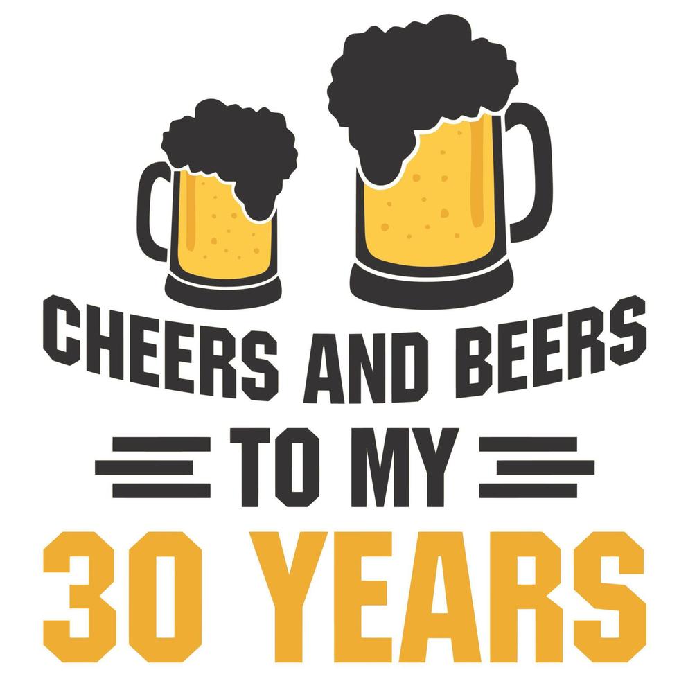 Saluti e birre per 30 anni vettore