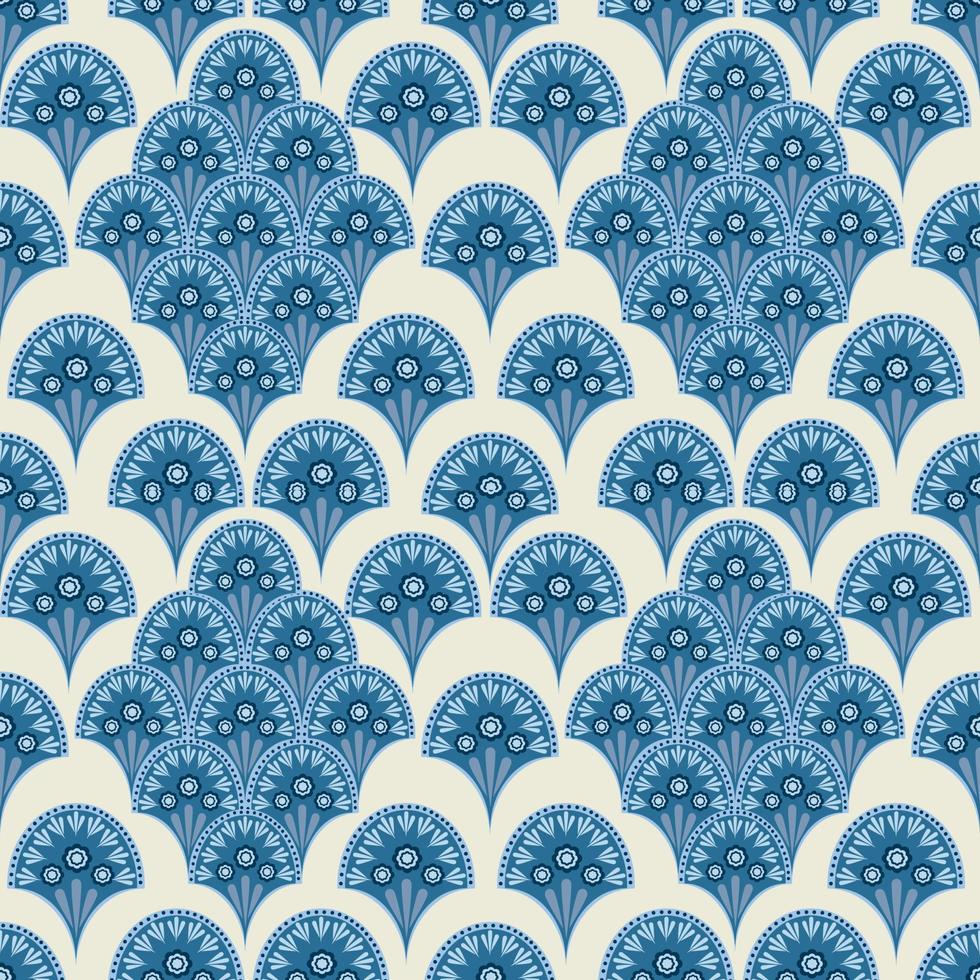 piatto, senza soluzione di continuità design motivo nel blu, batik stile. vettore