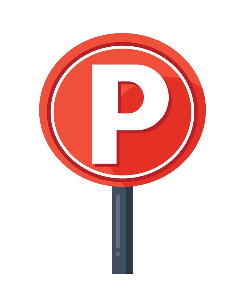 rosso parcheggio segnale vettore