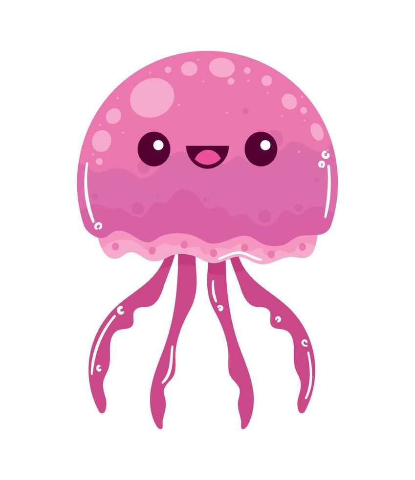 rosa Medusa vita marina animale vettore