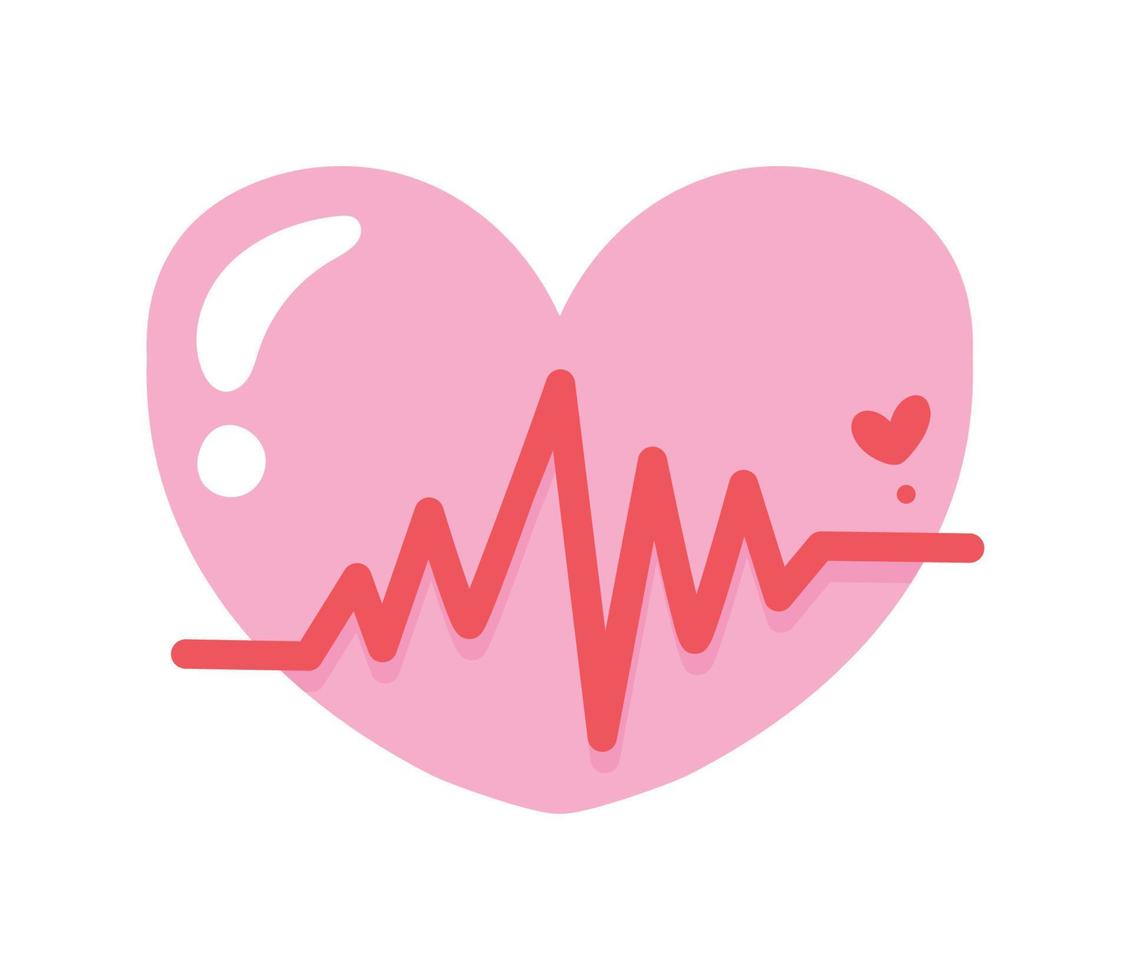cuore con battito cardiaco vettore