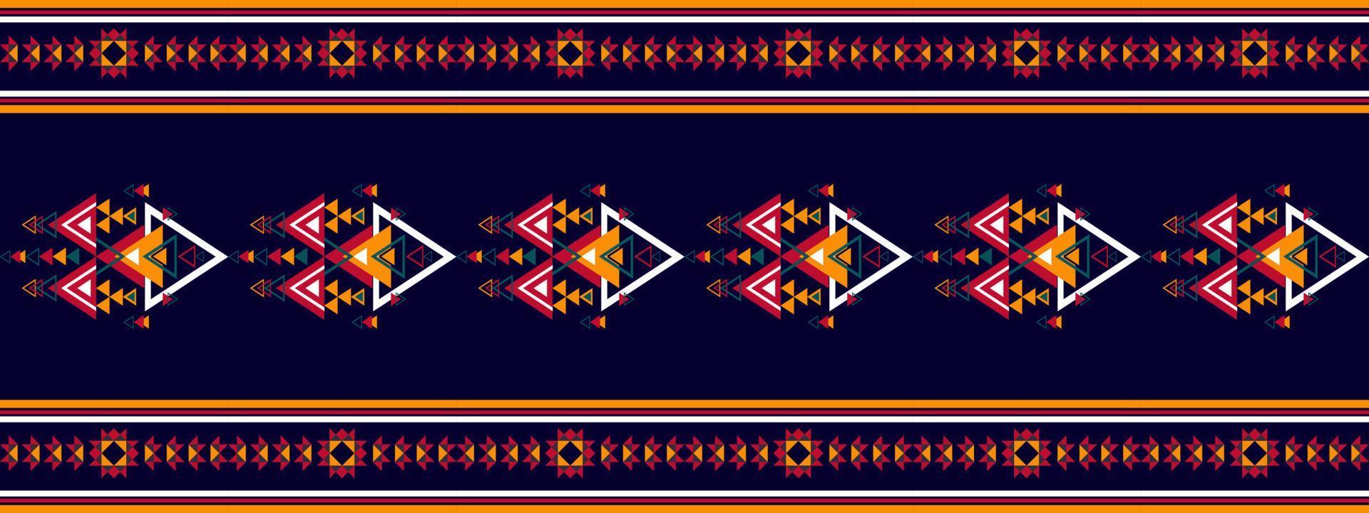 ikat etnico senza soluzione di continuità modello design. azteco tessuto tappeto boho mandala tessile arredamento sfondo. tribale nativo motivo fiore tradizionale ricamo vettore illustrato sfondo