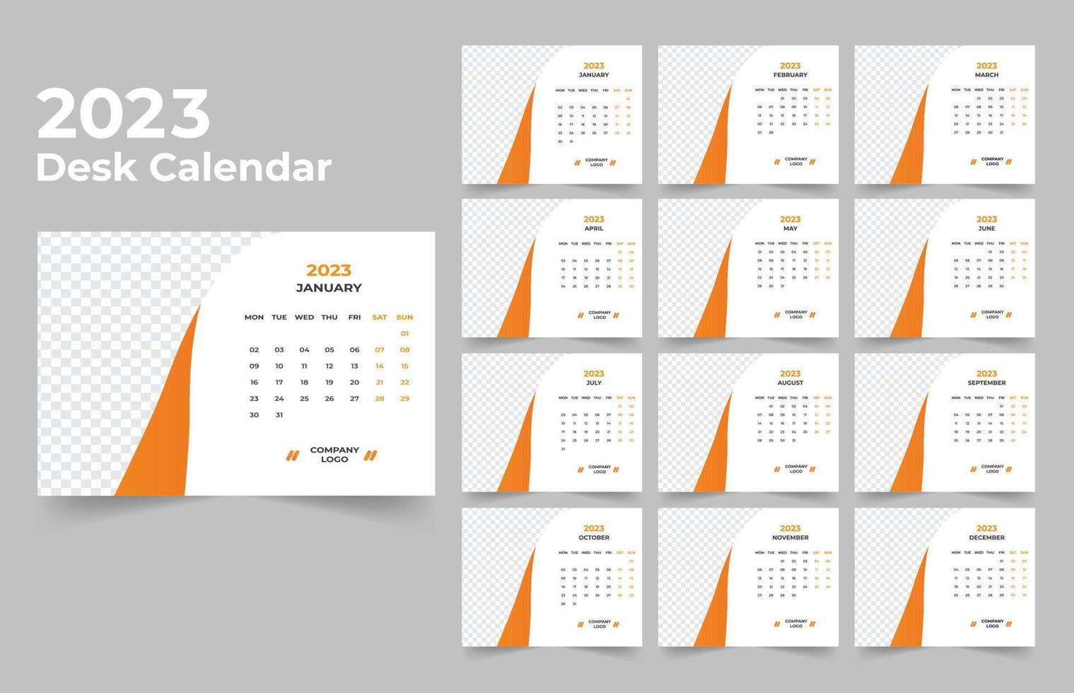 scrivania calendario 2023 modello design vettore