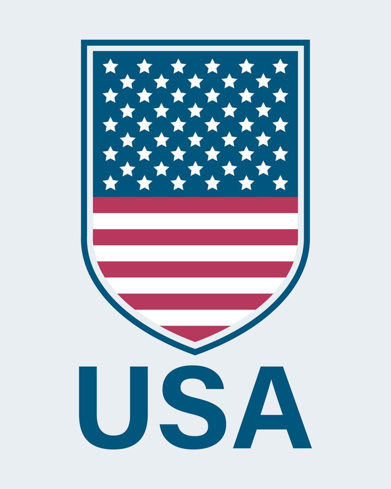 americano bandiera nel il scudo logo vettore illustrazione. Stati Uniti d'America scudo.
