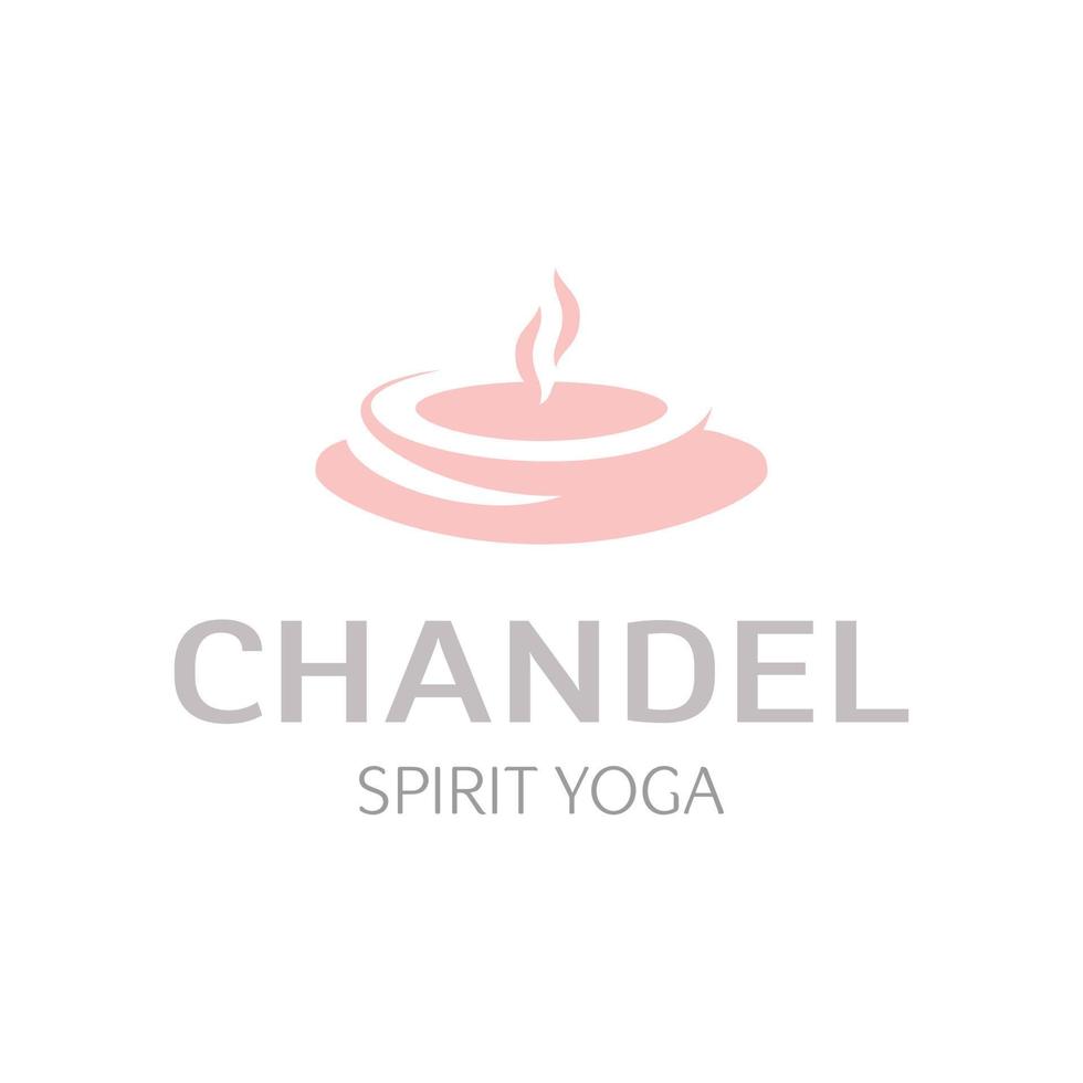 gratuito yoga e meditazione candela logo per attività commerciale vettore