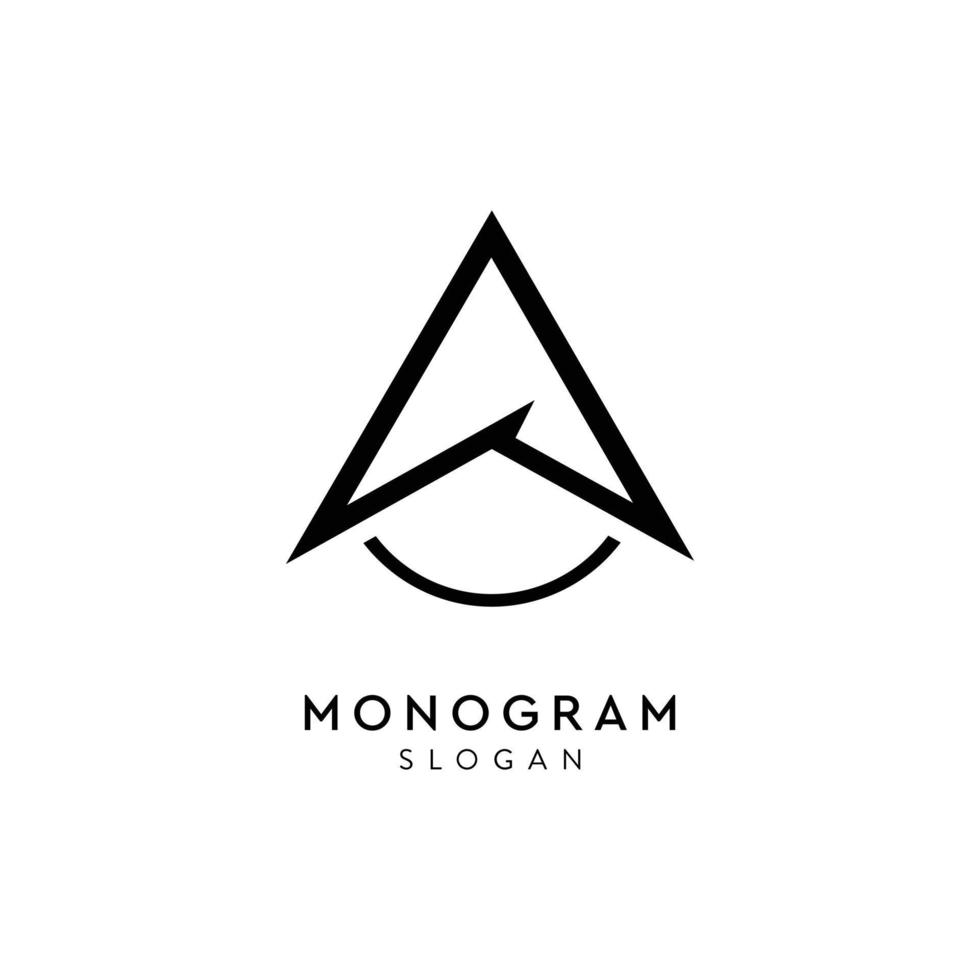 grafico arte monogramma spazio lettera un' logo per attività commerciale azienda vettore