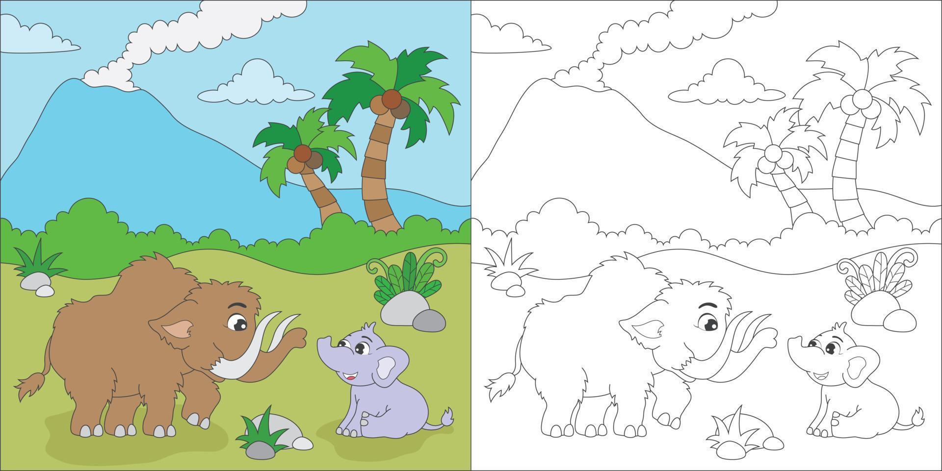 colorazione dinosauro per bambini attività vettore