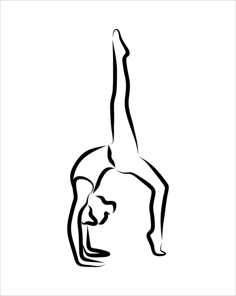 linea disegno di yoga vettore