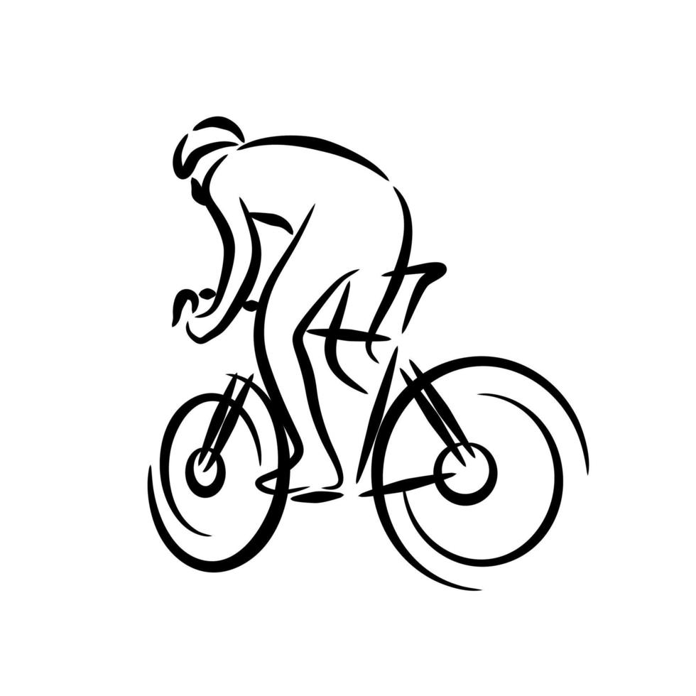 linea disegno di Ciclismo vettore