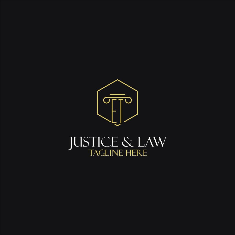 et monogramma iniziali design per legale, avvocato, procuratore e legge azienda logo vettore