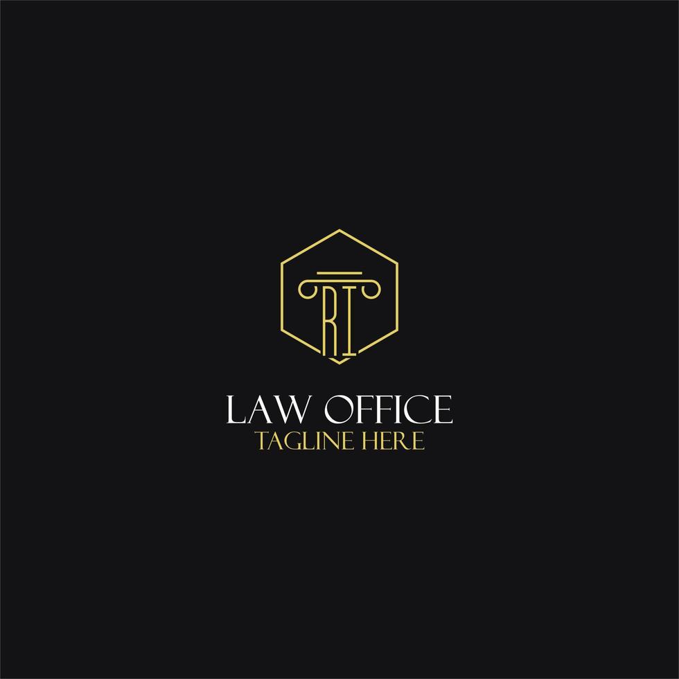 RI monogramma iniziali design per legale, avvocato, procuratore e legge azienda logo vettore