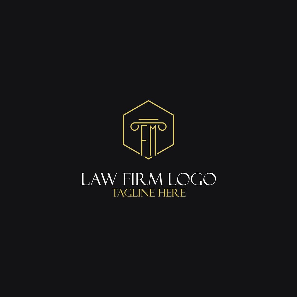 fm monogramma iniziali design per legale, avvocato, procuratore e legge azienda logo vettore