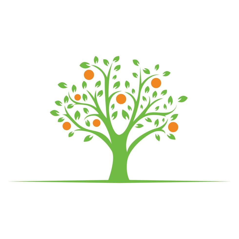 arancia albero vettore logo illustrazione