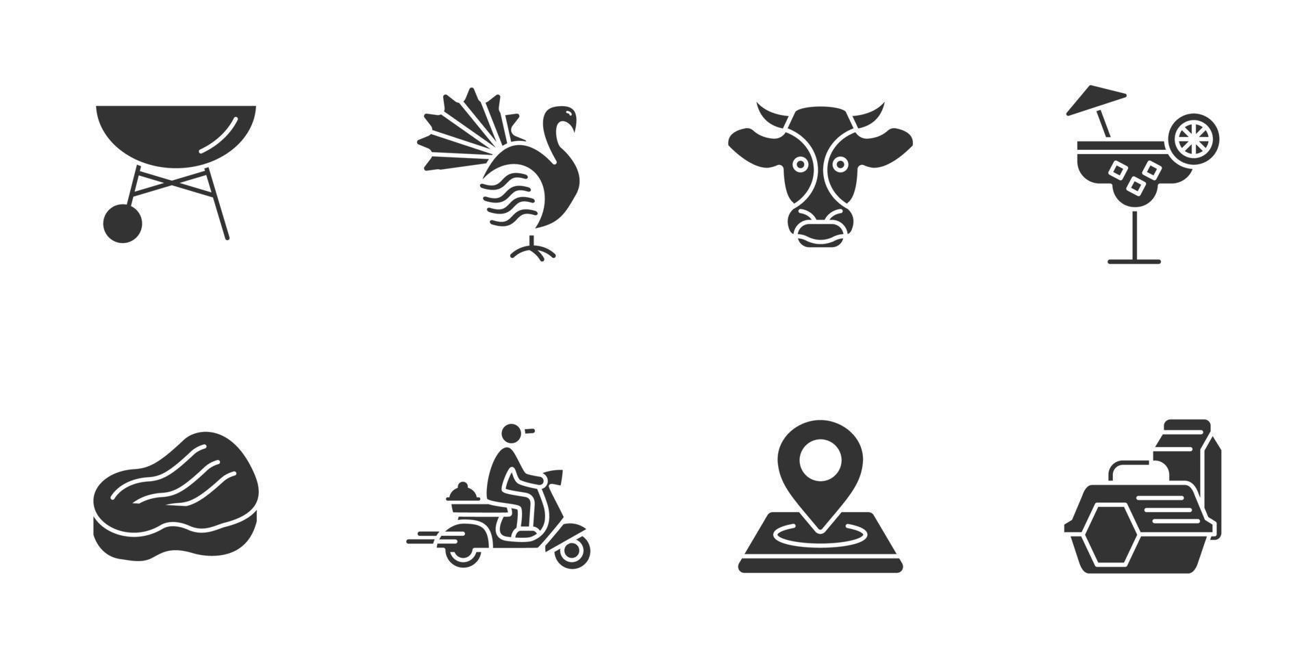 ristorante icone impostato . ristorante imballare simbolo vettore elementi per Infografica ragnatela