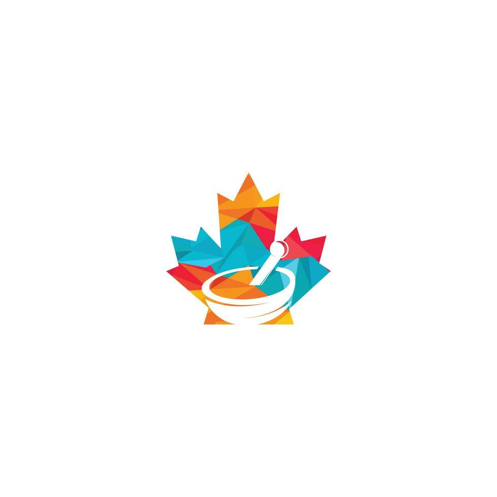 acero foglia farmacia logo design. canadese farmacia logo concetto. vettore